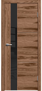 Товар Межкомнатная дверь Легенда Лестер 2 Американский орех,стекло черное Американский орех Стекло Лакобель черное