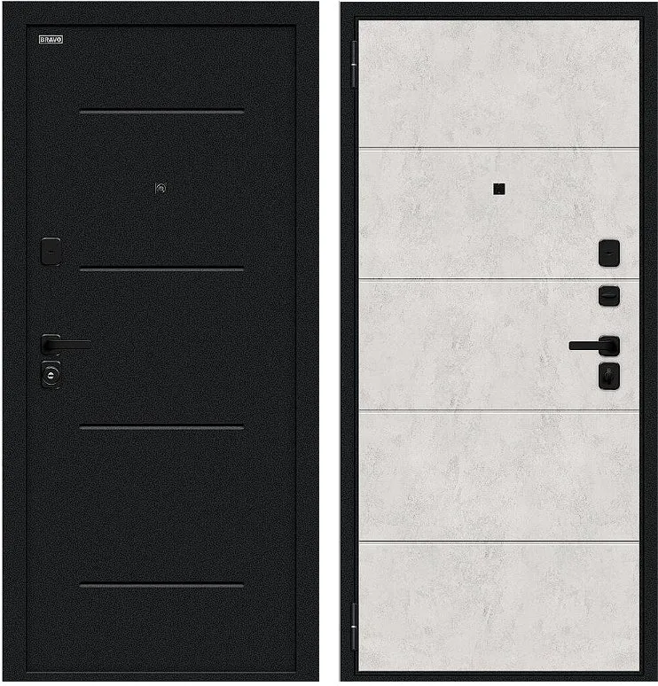 Дверь Браво Граффити-1 Инсайд/SBlack Букле черное/Look Art DIS007408