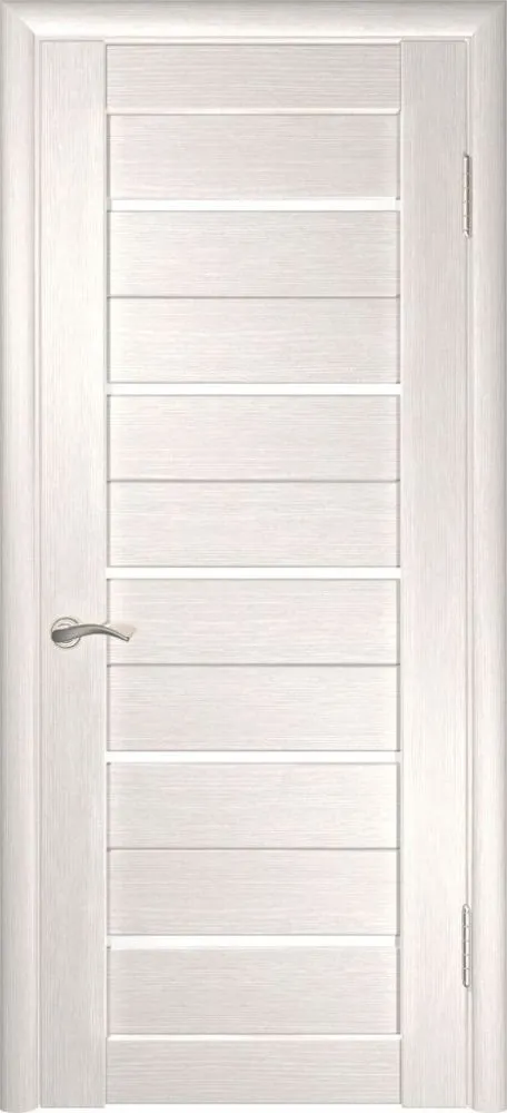 Фото Межкомнатная дверь ЛУ-22 (Беленый дуб, стекло лакобель белое)